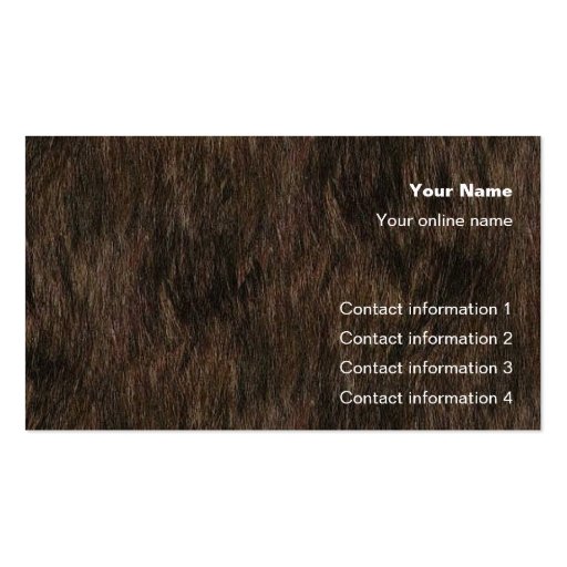 Bear Hide Trick card / Business Card (front side)