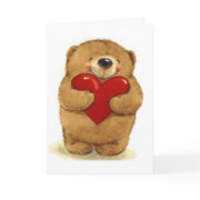 Bear Holding Heart - Valentine card