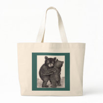 Bear Hug. Two bears hugging out in nature Canvas Bags