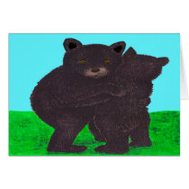 Bear Hug. Two bears hugging out in nature Cards