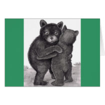 Bear Hug. Two bears hugging out in nature Greeting Card