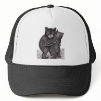 Bear Hug. Two bears hugging out in nature Hats