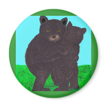 Bear Hug. Two bears hugging out in nature Refrigerator Magnet