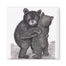 Bear Hug. Two bears hugging out in nature Fridge Magnets