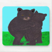 Bear Hug. Two bears hugging out in nature Mousepads