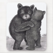 Bear Hug. Two bears hugging out in nature Mousepads