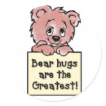 Bear Hugs Round Stickers