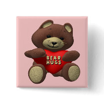 Bear Hugs Valentines Day Gifts Button