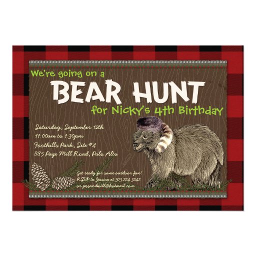 Bear Hunt Adventure Party Invitation