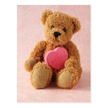 bear i luv u postcard