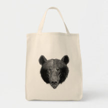 Bear Illustration Canvas Bag