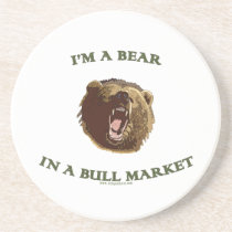 Bear in a Bull Market Beverage Coaster