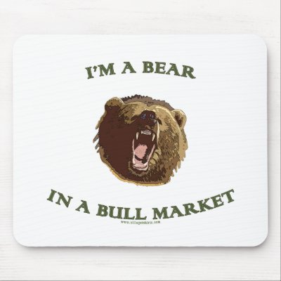 Bear in a Bull Market Mouse Pad by HappyDoggies