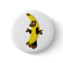 Bear in Banana Suit Pinback Buttons