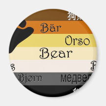 Bear in Many Languages Fridge Magnets