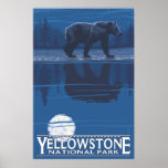 retro, vintage, poster, antique, illustration, bears