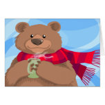 Bear in Scarf Warm Holiday Card