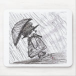 Bear in the Rain Mousepads
