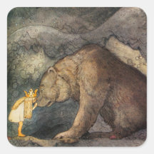 Bear Kiss Square Sticker