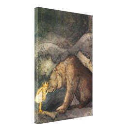 Bear Kiss Stretched Canvas Print