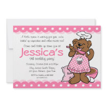 Bear Little Baker Party Invitation