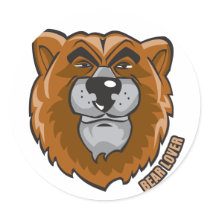 Bear Lover Round Sticker