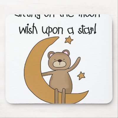 Bear, Moon, and Stars Mouse Mat by toddlersplace