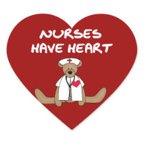 Bear Nurses Have Heart T-shirts and Gifts Heart Stickers
