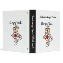 Bear Nurses Rock T-shirts and Gifts 3 Ring Binders