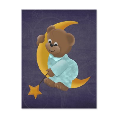 Bear on the Moon Postcards by bearlovertshirts