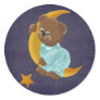 Bear on the Moon Round Sticker