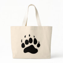 Bear Paw Print Canvas Bag