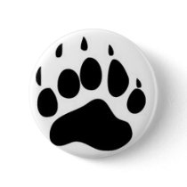 Bear Paw Print Pinback Button