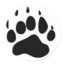 Bear Paw Print Round Stickers
