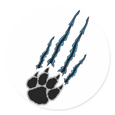 Bear Paw Rip Sticker by alternateworlds