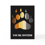 Bear Paw Stripes Invitation Greeting Cards