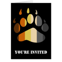 Bear Paw Stripes Invitation Greeting Cards