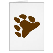 BEAR PAW SYMBOL GREETING CARD