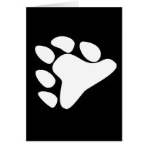 BEAR PAW SYMBOL WHITE GREETING CARD