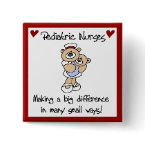 Bear Pediatric Nurses T-shirts and Gifts Pin