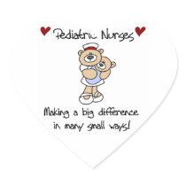 Bear Pediatric Nurses T-shirts and Gifts Heart Sticker