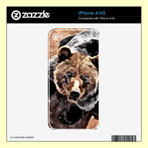 Bear peering upward painting skins
