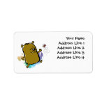 Bear Playing With Butterfly labels