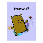 Bear Playing With Butterfly postcards
