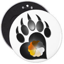 Bear Pride Heart Paw Buttons