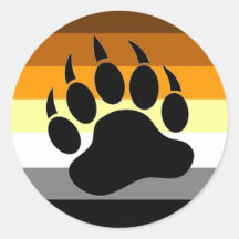 Bear Pride Paw Round Sticker
