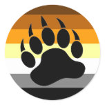Bear Pride Paw Round Sticker