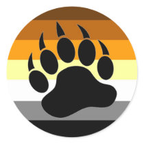 Bear Pride Paw Round Sticker