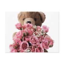 bear roses postcard