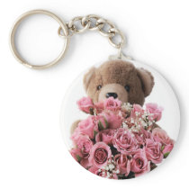 bear roses small keychain